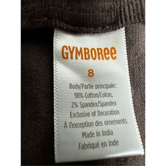 Gymboree Girls Perfect Pumpkin Corduroy Jumper Brown Bear Sz 8 Embroidered - Picture 7 of 9
